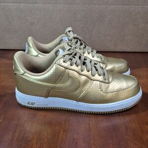 Nike Air Force 1 Low '07 LV8 Metallic Gold Perforated AF1 Men's 8.5 "Dream Team"